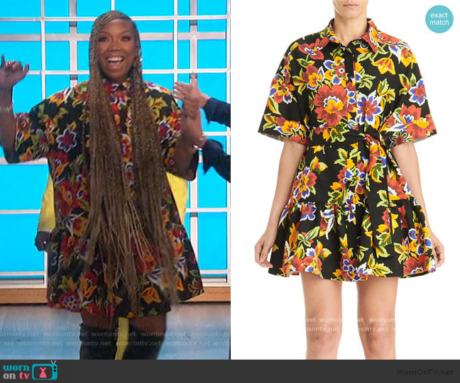 Floral Oversized Mini Shirtdress by Carolina Herrera worn by Brandy