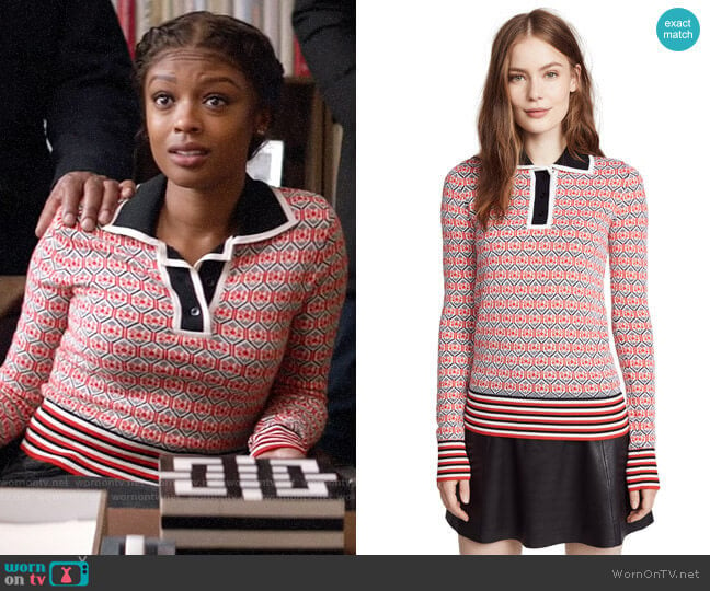 Carven Polo Sweater worn by Ali Finer (Javicia Leslie) on God Friended Me