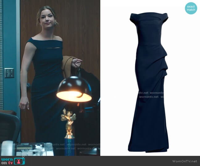 Melania Off-The-Shoulder Gown by Chiara Boni La Petite Robe worn by Nicolette Nevin (Emily VanCamp) on The Resident