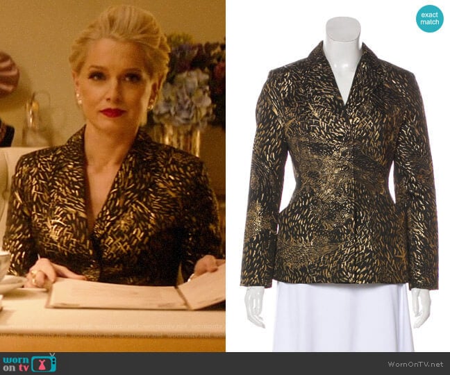 Christian Dior Metallic Printed Blaze worn by  Gloria Grandbilt (Katherine LaNasa) on Katy Keene