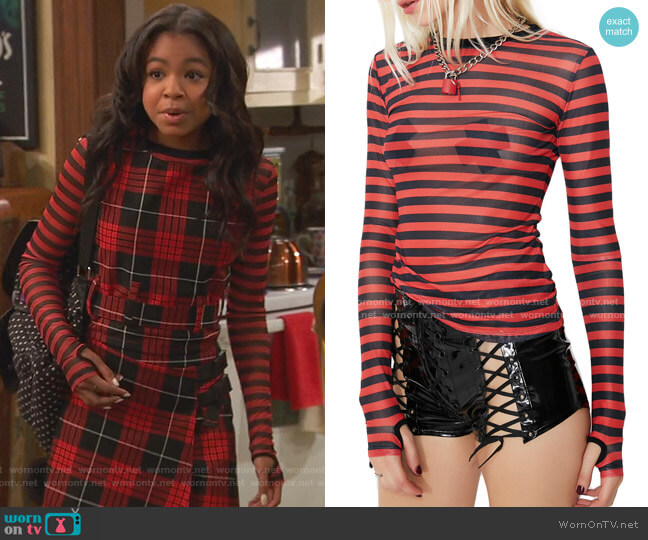 Local Heathens Mesh Top by Current Mood at Dolls Kill worn by Nia Baxter (Navia Robinson) on Ravens Home