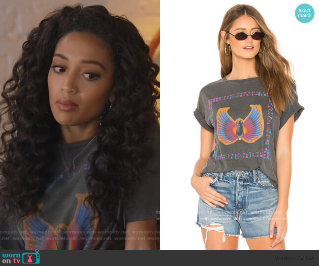 Journey Beetle Fly Boyfriend Tee by DayDreamer worn by Olivia Baker (Samantha Logan) on All American