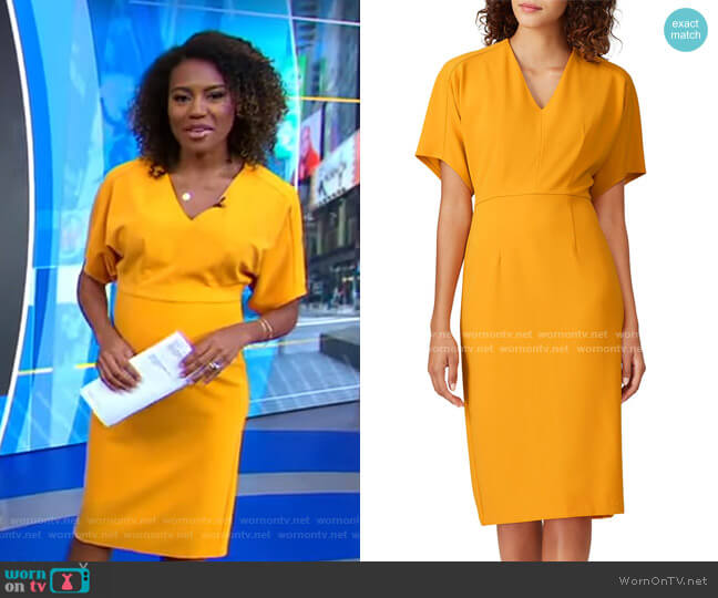 WornOnTV: Janai’s orange v-neck dress on Good Morning America | Janai ...