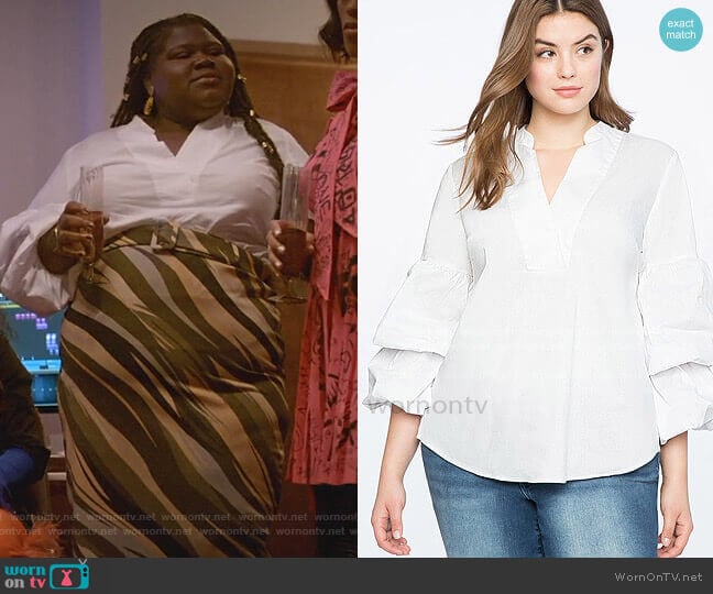 Dramatic Puff Sleeve Top by Eloquii worn by Becky (Gabourey Sidibe) on Empire