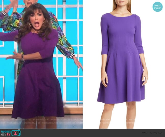 Jersey Wave Fit & Flare Dress by Emporio Armani worn by Marie Osmond on The Talk