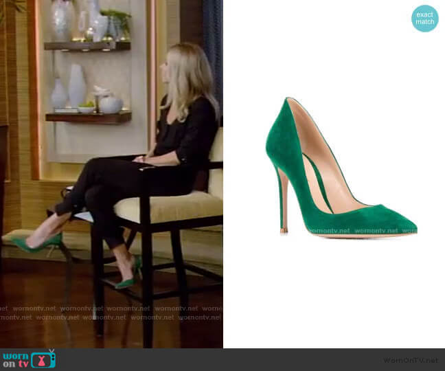 Ellipsis Pointed Pumps by Gianvito Rossi worn by Kelly Ripa on Live with Kelly and Mark