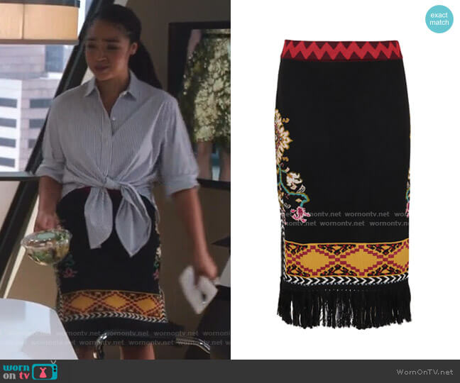 Woven Skirt by Etro worn by Kat Edison (Aisha Dee) on The Bold Type