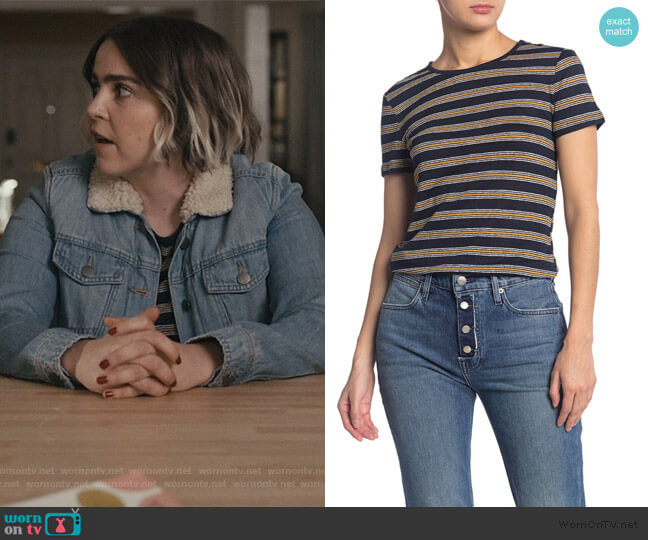 True Stripe Knit T-Shirt by Frame worn by Annie Marks (Mae Whitman) on Good Girls