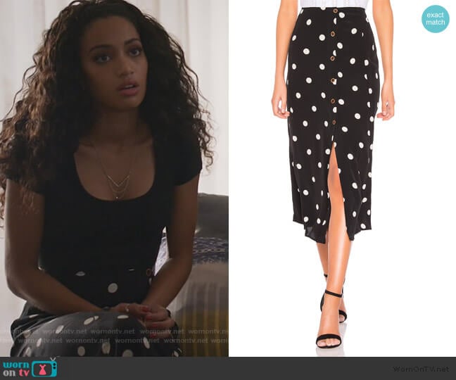 Retro Love Midi Skirt Free People worn by Olivia Baker (Samantha Logan) on All American