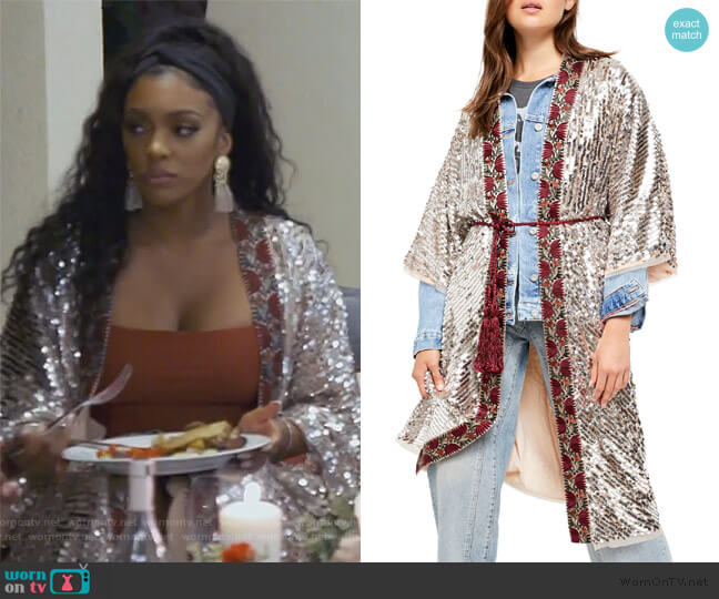 Light is Coming Sequin Duster by Free People worn by Porsha Williams on The Real Housewives of Atlanta