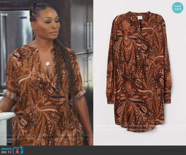 Paisley Patterned Dress by H&M worn by Cynthia Bailey on The Real Housewives of Atlanta