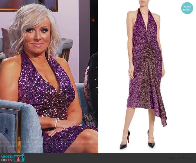 Ruched Degrade Sequin Dress by Halpern worn by Margaret Josephs on The Real Housewives of New Jersey