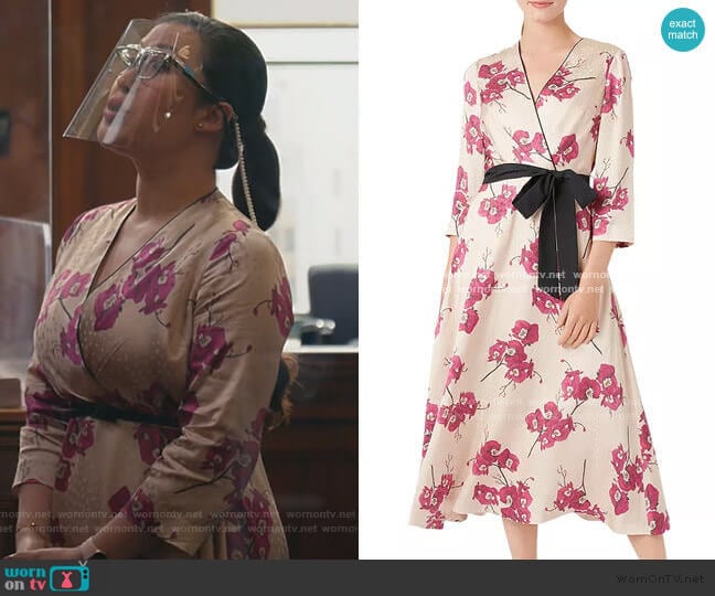 Hobbs London Nina Floral Faux-Wrap Dress worn by Sherri Kansky (Ruthie Ann Miles) on All Rise