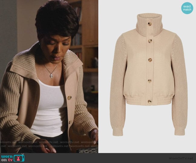 WornOnTV: Athena beige knit bomber jacket on 9-1-1 | Angela Bassett ...