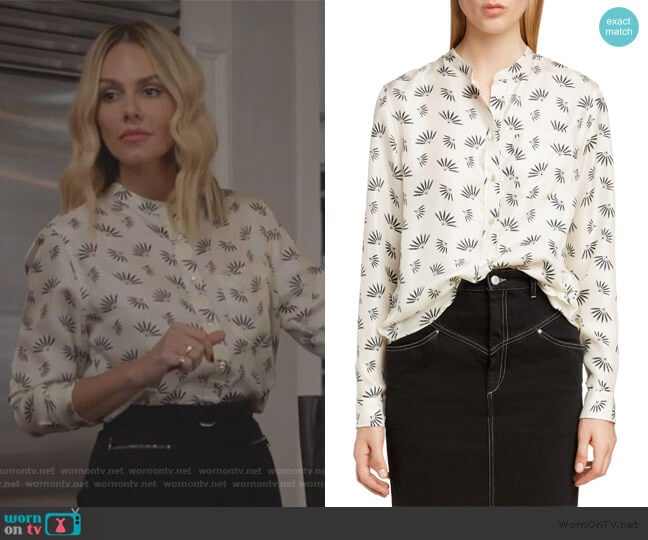 Fan Print Silk Blouse by Isabel Marant worn by Laura Baker (Monet Mazur) on All American