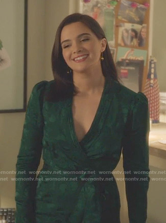 Jane’s green wrap dress on The Bold Type