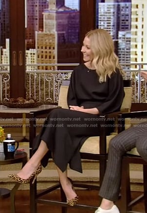 Kelly’s black midi dress on Live with Kelly and Ryan