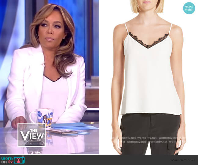 Lia Lace Trim Silk Camisole by L'Agence worn by Sunny Hostin on The View