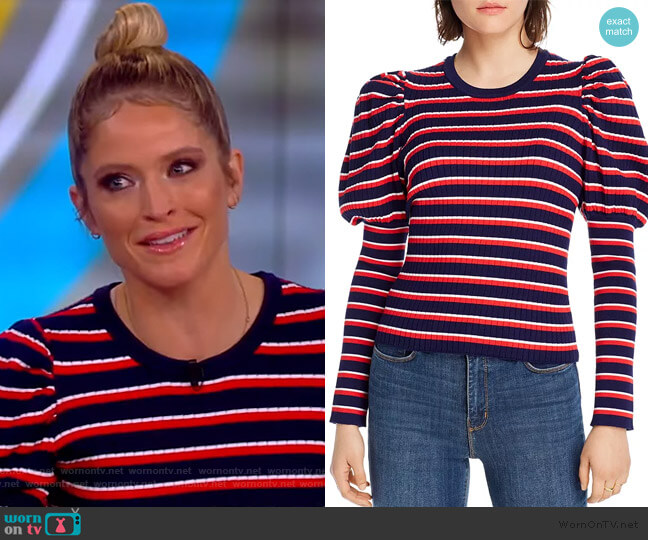 WornOnTV: Sara’s blue stripe puff sleeve sweater on The View | Sara ...