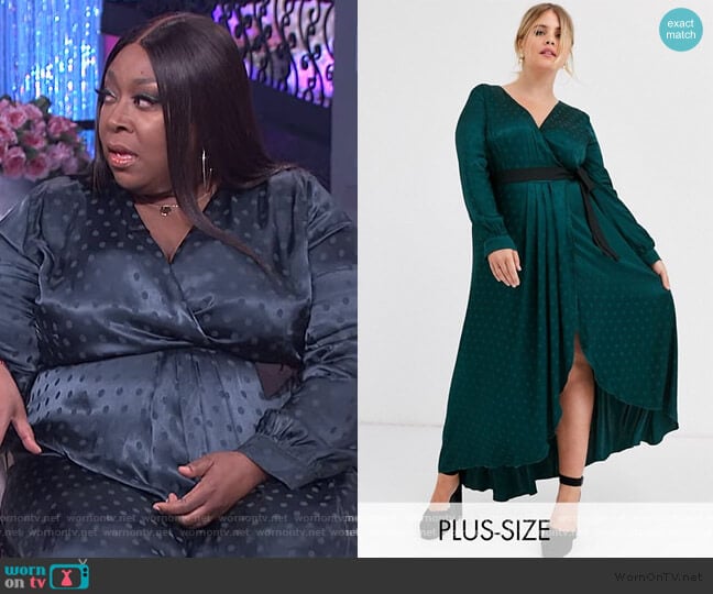 WornOnTV: Loni’s green satin polka dot wrap dress on The Real | Loni ...