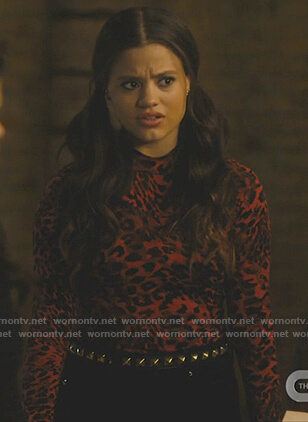 Maggie’s red leopard top on Charmed