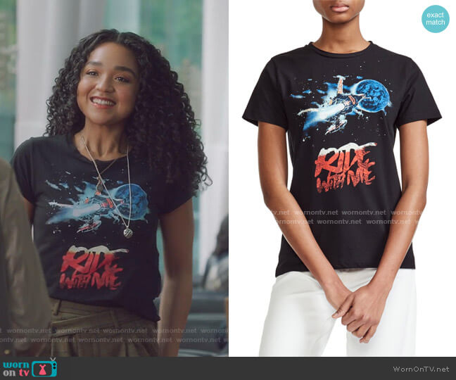Wornontv Kat S Black Ride With Me Tee On The Bold Type Aisha Dee Clothes And Wardrobe From Tv