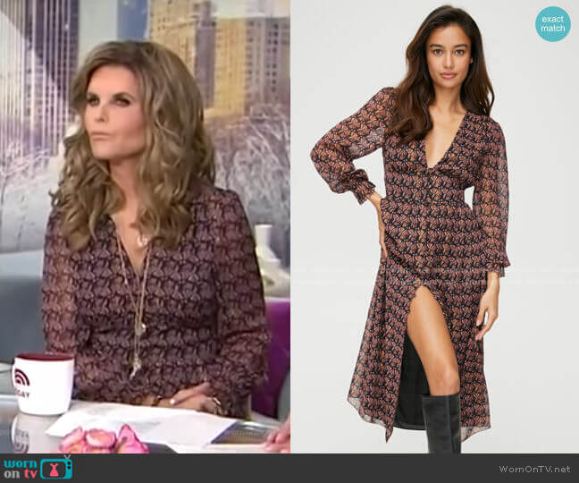 WornOnTV: Maria’s printed v-neck dress on Today | Maria Shriver ...