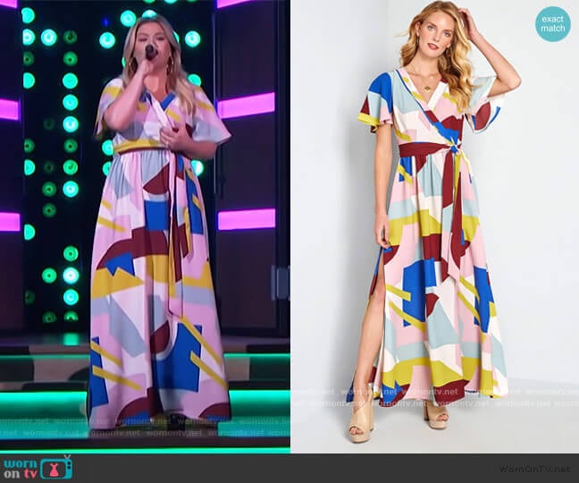 Your Time to Shine Maxi Dress by Modcloth worn by Kelly Clarkson on The Kelly Clarkson Show