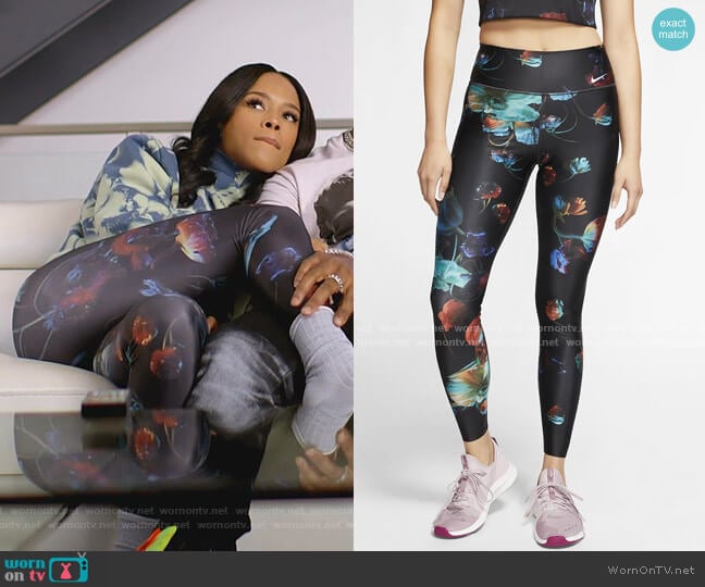 Floral Training Leggings by Nike worn by Tiana Brown (Serayah McNeill) on Empire