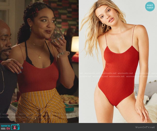 Seamless Bungee Bodysuit by Out From Under worn by Kat Edison (Aisha Dee) on The Bold Type