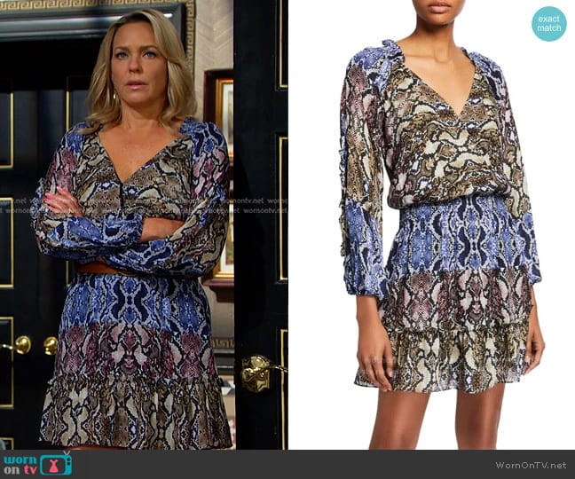 Parker Gladis Python-Print Dress worn by Nicole Walker (Arianne Zucker) on Days of our Lives