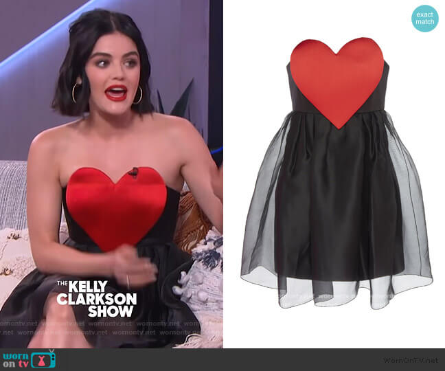 Heart-Detail Silk Organza Dress by Paule Ka worn by Lucy Hale on The Kelly Clarkson Show