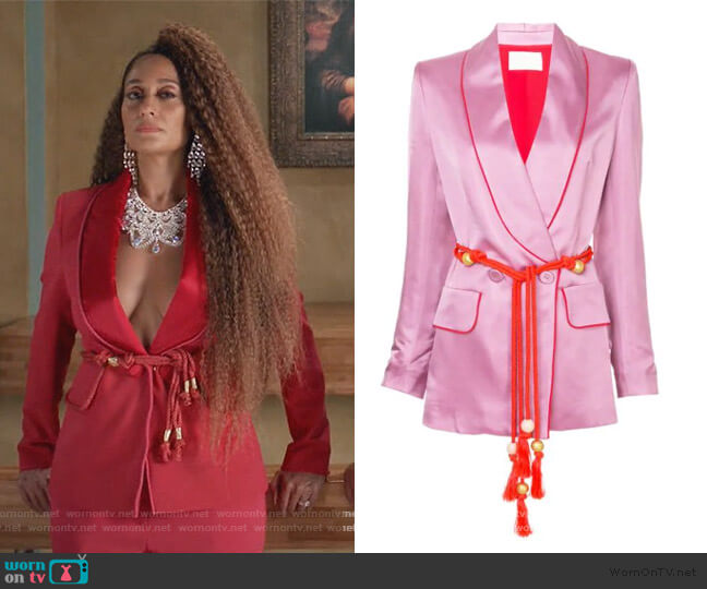 Belted Fitted Jacket by Peter Pilotto worn by Rainbow Johnson (Tracee Ellis Ross) on Black-ish