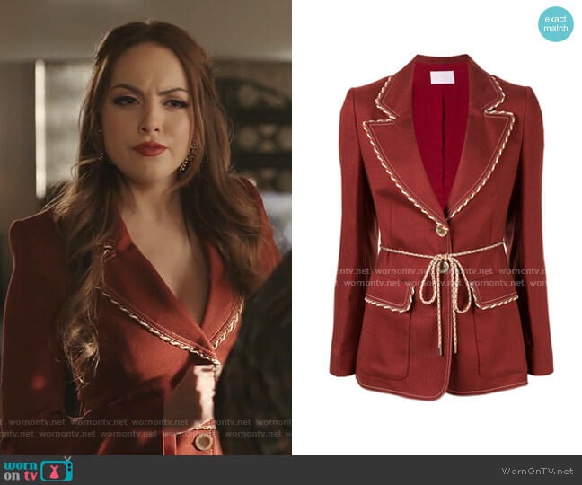 Single Breasted Blazer by Peter Pilotto worn by Fallon Carrington (Elizabeth Gillies) on Dynasty