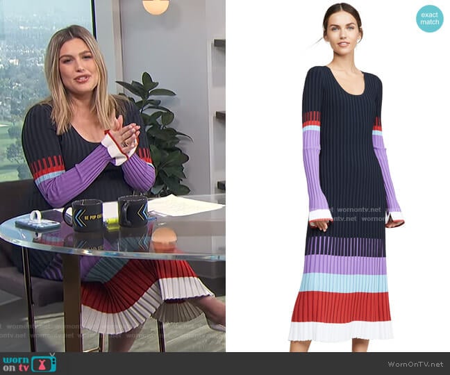 Scoop Neck Colorblock Dress by Prabal Gurung worn by Carissa Loethen Culiner on E! News