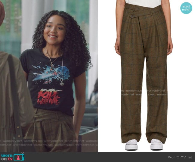 Triple Pleat Crossover Trouser by R13 worn by Kat Edison (Aisha Dee) on The Bold Type