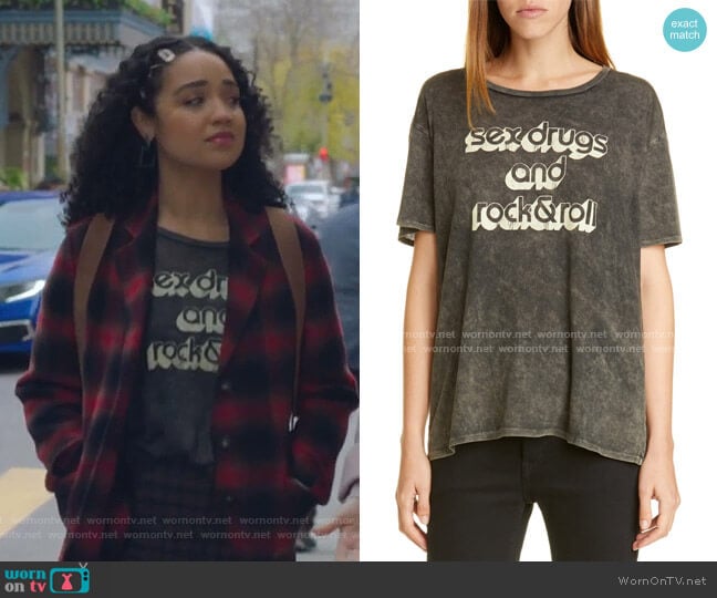 Rock & Roll Boy Tee by R13 worn by Kat Edison (Aisha Dee) on The Bold Type