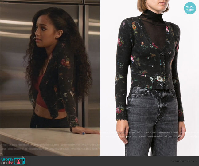 Cropped Cashmere Cardigan by R13 worn by Olivia Baker (Samantha Logan) on All American