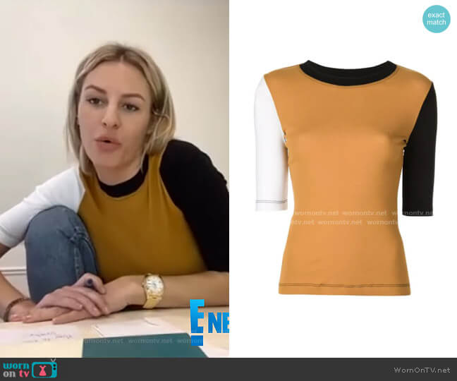 Colour Block T-shirt by Rosetta Getty worn by Morgan Stewart on E! News