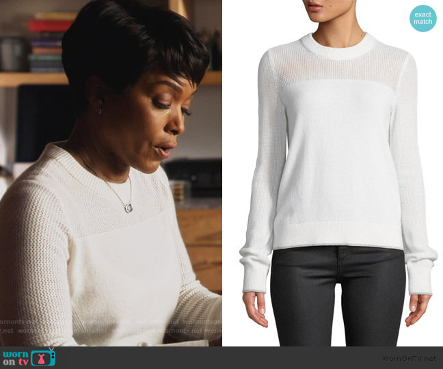 Yorke Cashmere Sweater by Rag and Bone worn by Athena Grant (Angela Bassett) on 9-1-1