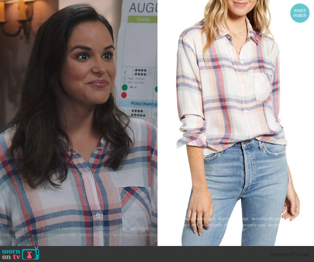 Charli Shirt by Rails in White Melon Sage worn by Amy Santiago (Melissa Fumero) on Brooklyn Nine-Nine