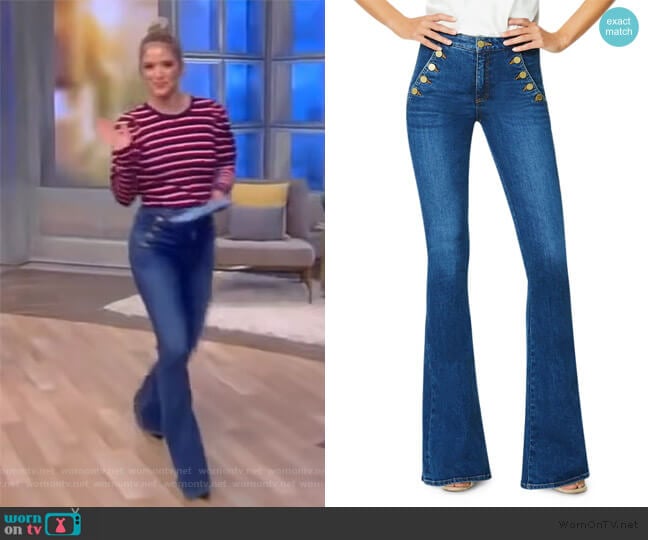 Helena Mid-Rise Flare Jeans by Ramy Brook worn by Sara Haines on The View