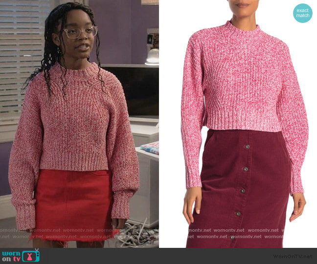 Bowie Crop Pullover Sweater by Rebecca Minkoff worn by Diane Johnson (Marsai Martin) on Black-ish