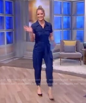 Sara’s denim cargo jumpsuit on The View