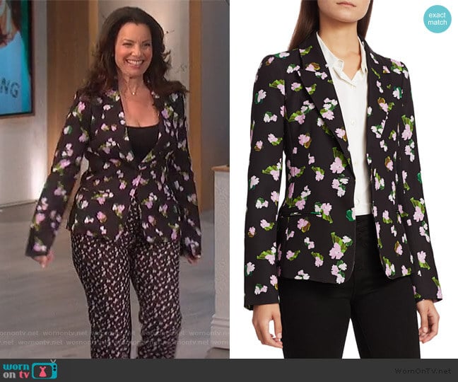 Waverly Floral Blazer by Tanya Taylor worn by Fran Drescher on The Talk