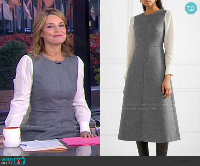 WornOnTV: Savannah’s grey two-tone midi dress on Today | Savannah ...