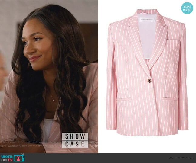 Tailored Striped Blazer by Victoria Beckham worn by Layla Keating (Greta Onieogou) on All American