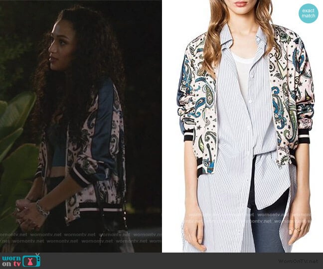 Billie Reversible Paisley Jacket by Zadig & Voltaire worn by Olivia Baker (Samantha Logan) on All American