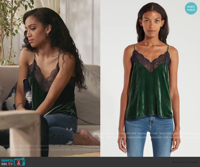 Christy Velvet Top by Zadig & Voltaire worn by Olivia Baker (Samantha Logan) on All American