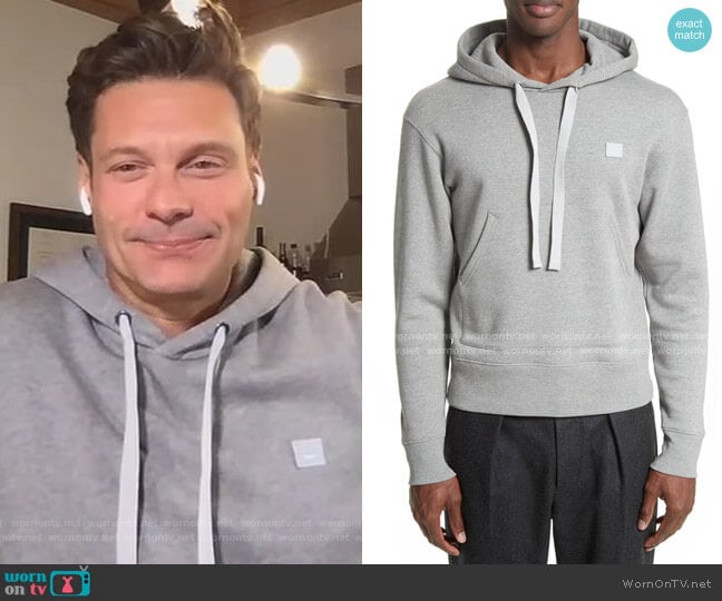 Ferris Face Hoodie Sweatshirt by Acne Studios worn by Ryan Seacrest